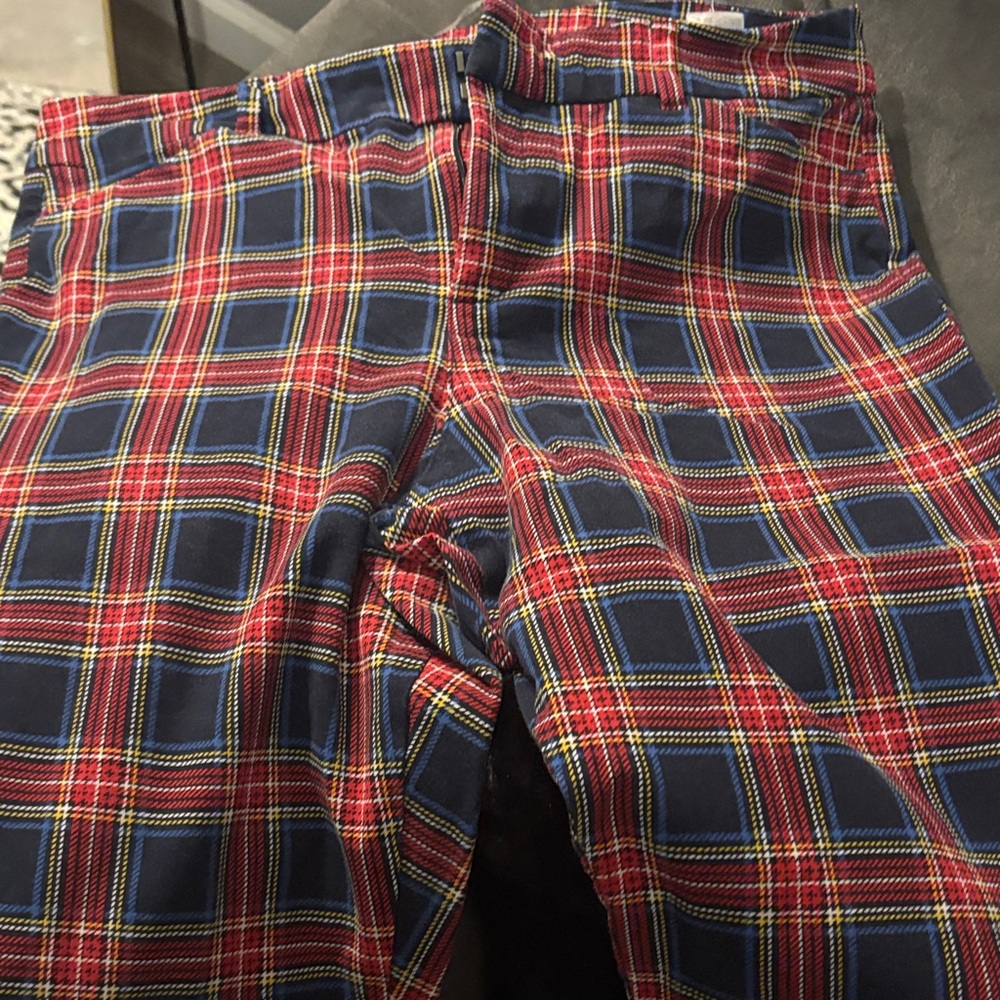 Old Navy Red and Blue Plaid Skinny Pants
